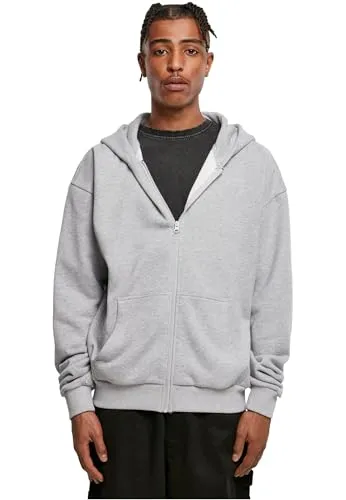Build Your Brand Herren Sweatshirtjacke Ultra Heavy Zip Hoody in heathergrey, Größe M - Kapuzenpullover für Herren, aus ultra schwerem Material für besonderen Tragekomfort und Langlebigkeit – ideal für lässige Outfits!