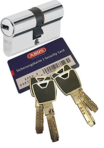 ABUS XP20S Doppelzylinder 28/34mm mit 4 Schlüsseln - Hochwertiger Profil-Doppelzylinder mit Schlüsselkopierschutz und Not- u. Gefahrenfunktion. Ideal für Sicherheit und Komfort in Ihrem Zuhause. Mit Design-Clip in verschiedenen Farben.