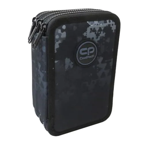 CoolPack XXL Federtasche Federmappe 3-Fach Schulstiftetui, dreifaches Federmäppchen, Federmäppchen für Mädchen, Jungen, Federmäppchen 44-teilig gefüllte Schüleretui 3-stöckig, Downtown