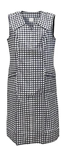 Schuerzenfabrik Reißverschlusskittel RV Kittel Hauskleid Schürze, Farbe:schwarz, Größe:36