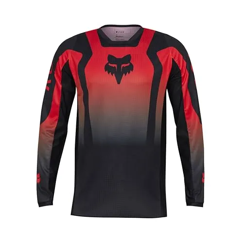 FOX 180 Shield Motocross Jersey, schwarz-weiss-rot, Größe S - Motocross-Jersey aus leichtem, feuchtigkeitsableitendem Material mit Mesh-Einsätzen für optimale Belüftung und bequemen Sitz.