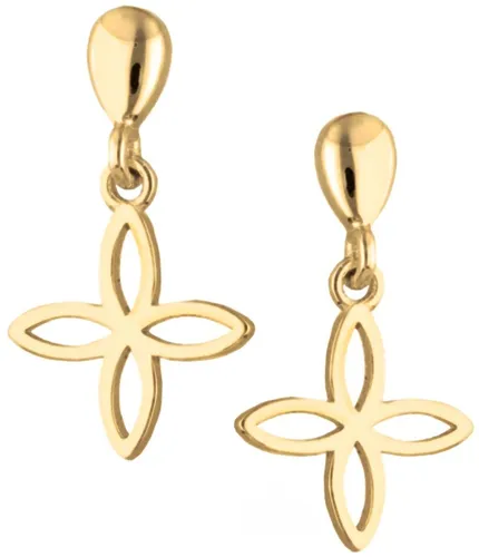 Kreuz Ohrringe 925 Silber Gelbgold vergoldet Gold Damen Ohrstecker - Elegante Kreuz Ohrringe aus 925er Silber, vergoldet und nickelfrei. Perfekt für jeden Anlass und ein stilvolles Accessoire, das Ihre Persönlichkeit unterstreicht.