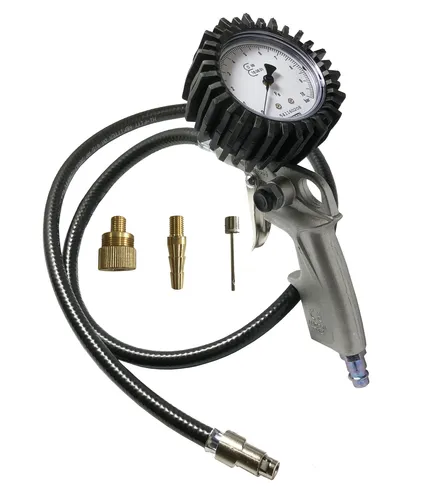 Reifenfüller geeicht EU Druckprüfer Ventilstecker Set 1 Meter Schlauch flexibel - Teile & Zubehör, präziser Druckprüfer für eine einfache und flexible Reifenbefüllung.