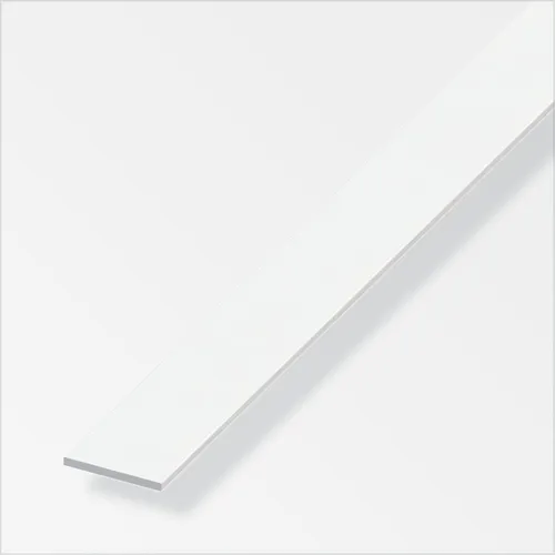 alfer Flachstange Aluminium 1 m x 20 × 2 mm pulverbeschichtet verkehrsweiß