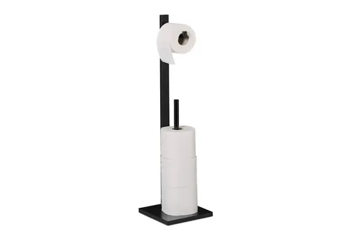 relaxdays Toilettenpapierhalter für 5 Rolle (1-St), Schwarz