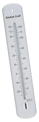 KitchenCraft Wandthermometer innen/außen, Kunststoff, Weiß, 3.9 x 21.5 x 0.9 cm, 1 Einheiten