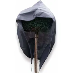 cm Premium XXL Winterschutz für Pflanzen grau Kübelpflanzen Winterschutzcover draußen Haube Reißverschluss Zugband Pflanzenschutzhaube - Grau 80 x 100