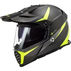 LS2 MX436 Pioneer Evo Router Motocross Helm, schwarz-gelb, Größe XS - Motorradhelm mit exklusiver KPA Helmschale für optimale Sicherheit, atmungsaktiv und mit integrierter Sonnenblende, ideal für anspruchsvolle Offroad-Fahrer.