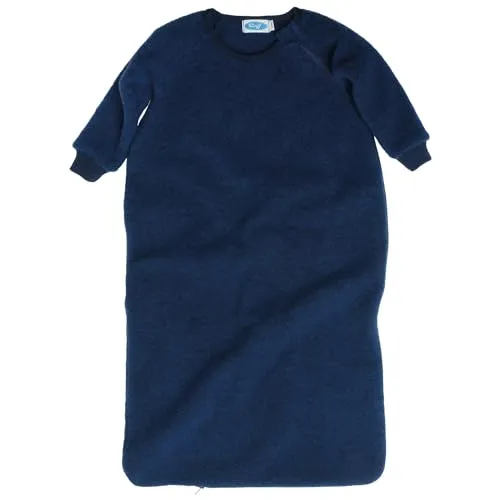 R50-56 eiff Kid's Fleeceschlafsack mit Arm Babyschlafsack, 100% Wolle (kbT) (Marine, 50-56)
