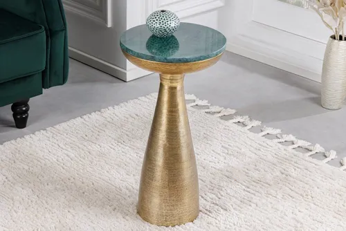 riess-ambiente Beistelltisch ELEMENTS 55cm in Gold und Grün – Handgefertigt