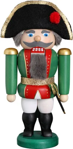 Seiffener Volkskunst Nussknacker General - Nussknacker aus dem Erzgebirge, handgefertigt von der Seiffener Volkskunst eG, ca. 20 cm hoch – ein farbenfrohes, qualitativ hochwertiges Deko-Highlight für Ihre Weihnachtszeit.