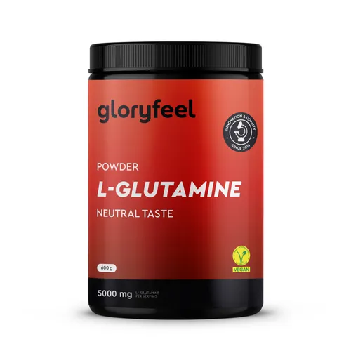 L-Glutamin Pulver 600g - 5.000mg reines, bioaktives L-Glutamin - 120 Portionen