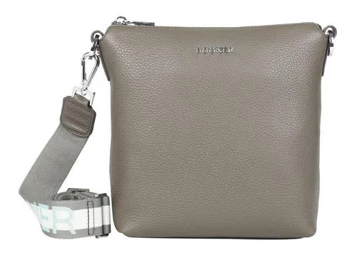 BOGNER Schultertasche Flavia Shoulderbag, aus echtem Leder in grau von BOGNER