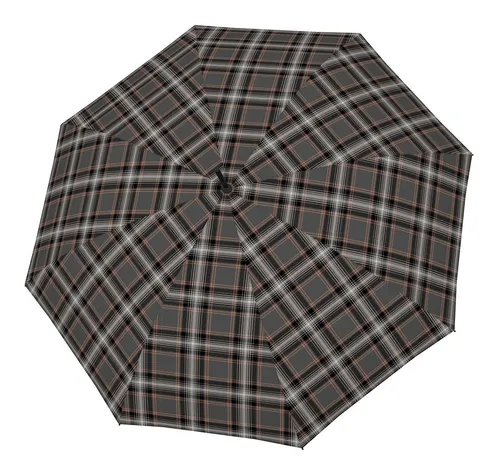 doppler® Stockregenschirm Long AC Karo in braun von doppler®