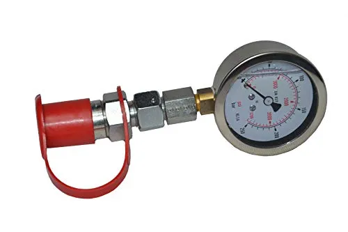 Unbekannt Hydrauliktester / Manometer 0 - 250 bar Steckkupplung Baugröße 3 Staubkappe Druckmessgerät