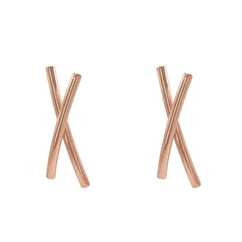 Heideman Ohrringe Damen aus Edelstahl rosegold farbend matt Ohrstecker hängend für Frauen mit Zirkonia weiß