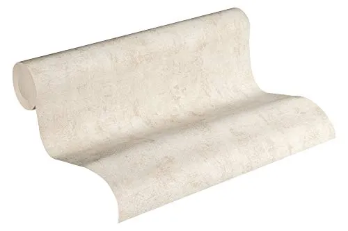 A.S. Création Livingwalls Vliestapete 10,05 m x 0,53 m in rustikaler Putzoptik - Beige - Motivtapete im Industrial Design Made in Germany - 224057