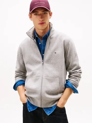 Tommy Hilfiger Sweatjacke ESSENTIAL FLEECE STAND COLLAR - Modische Sweatjacke für Herren mit Stehkragen und Rippbündchen. Ideal für sportliche Outfits und lässige Anlässe. Praktische Taschen für Smartphone und Kleingeld.