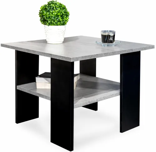 Meble Pitus Couchtisch ST1 60x60 cm quadratisch – Beton Schwarz