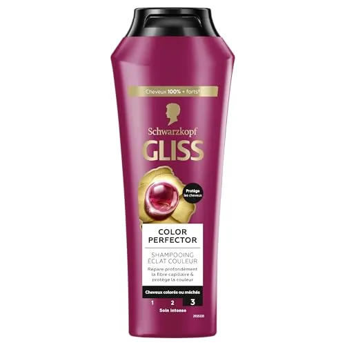 Schwarzkopf Gliss Shampoo Color und Brillance, 250 ml - Shampoo für gefärbtes Haar, schützt die Farbe und sorgt für intensiven Glanz mit UV-Filter und verflüssigtem Kristall für strahlend schöne Haare.