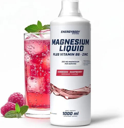 Energybody Systems Magnesium Liquid Plus Vitamin B6 flüssig, Magnesium Citrat, mit Dosierkappe, 1 Liter