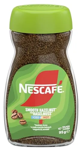 Nescafe Smooth Hazelnut Typ Haselnuss Iced or Hot 95g Glas