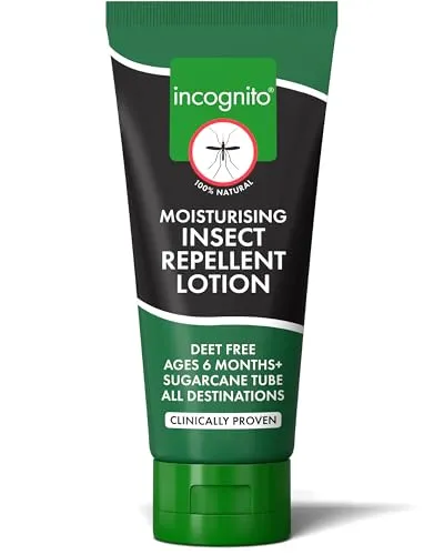 Incognito Insektenschutz-Lotion 100 ml – Schutz für bis zu 7 Stunden – Natürliche, DEET-freie Formel – Insektenschutz & Feuchtigkeitspflege für weiche, geschützte Haut