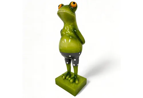 colourliving Lustiger Badefrosch Dekofigur in grün von colourliving