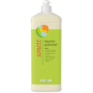Sonett Geschirrspülmittel Lemon 1 Liter - Biologisch abbaubares Geschirrspülmittel mit hervorragendem Fettlösevermögen. Ideal für empfindliche Haut und umweltbewusste Haushalte.