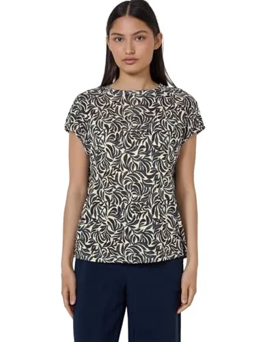 STREET ONE STUDIO Print-Shirt beige mit Rundhalsausschnitt - Casual Shirt in light sunstone beige, pflegeleicht und ideal für den Alltag. Genießen Sie den Komfort und die stilvolle Optik dieses bedruckten Shirts.