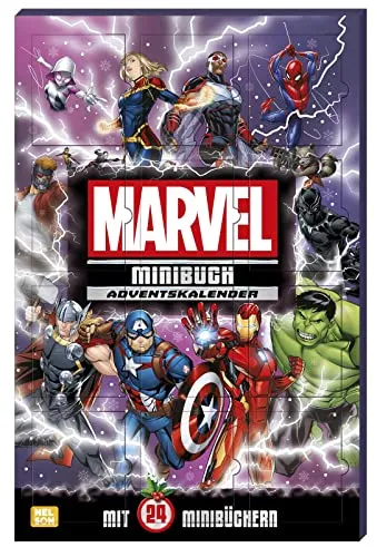MARVEL Minibuch-Adventskalender - Advents- & Weihnachtskalender mit 24 Mini-Büchern, ideal für Marvel-Fans ab 3 Jahren und perfekt für spannende Geschichten in der Vorweihnachtszeit.