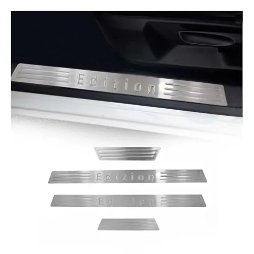 OMAC Einstiegsleiste 3553274 - Einstiegsleisten & Türrahmen, selbstklebend aus Edelstahl, ideal für eine einfache Montage vorne und hinten, Maße: 510mm x 60mm x 30mm, in elegantem Silber.