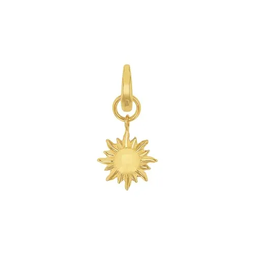 Amor Charm 925 Sterling Silber Damen Charms, 2 cm, Gold, Sonne, Kommt in Schmuck Geschenk Box, 2038519