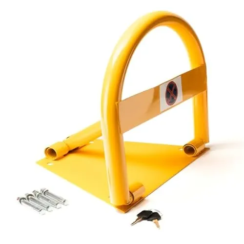 Parkplatzsperre Klappbar Absperrpfosten Parkplatzbügel inkl. 2 Schlüssel Parkpfosten Parkplatz Parkplatzbügel Sperrbügel aus Stahl