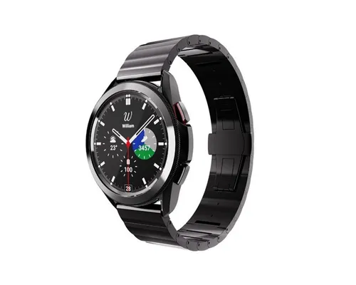 Wigento Smartwatch-Armband Für Samsung Galaxy Watch FE 6 5 4 Normal Pro Classic Metall Armband