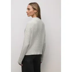 Strickpullover STREET ONE, Damen, Gr. 42, pelican grau meliert, Web, 50% Viskose, 28% Polyester, 22% Polyamid, unifarben, regular fit normal, Rundhals, Bündchen, Pullover Strickpullover, mit Materialmix