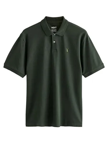 NEXT Herren Reguläre Passform Piqué-Poloshirt Olivgrün XXL