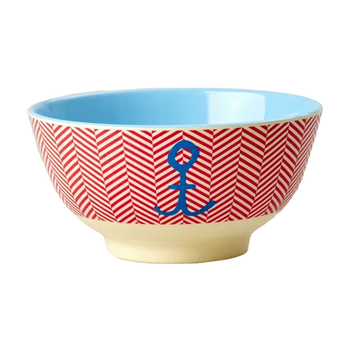 Rice Melamin Schüssel Groß mit Anker Muster