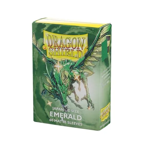 Dragon Shield | Japanese Size Card Matte Sleeves | 60 CT - Smooth & Tough Premium TCG Sleeves - Compatible with Yu-Gi-Oh, Naruto, Cardfight & Vanguard | Emerald
