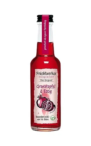 Fruchtwerker | Granatapfel & Essig | Mit Saft aus echten Früchten | 250ml Glasflasche