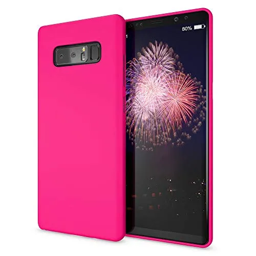 NALIA Neon Silikonhülle für Samsung Galaxy Note 8 - Soft-Touch & Signal-Neon - NEONSHOCK (Matte Schutzhülle) - Marke aus Berlin, Farbe:Pink