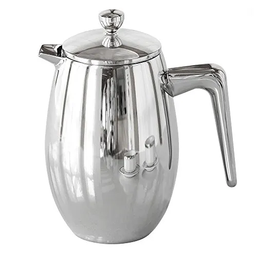 Weis 18910 Pressfilterkanne aus Edelstahl - Hochwertige Kaffeepresse aus Edelstahl mit erstklassigem Griff, hält Kaffee bis zu 4 Stunden heiß - ideal für Kaffeeliebhaber.