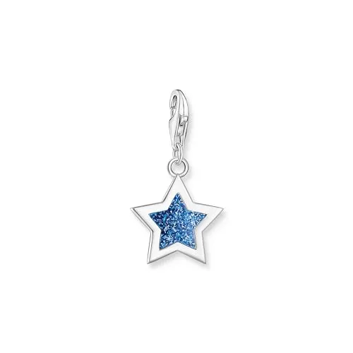 THOMAS SABO Charm Anhänger Stern aus Sterlingsilber in blau von THOMAS SABO