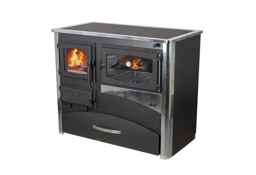 ABC Concept 2 Air Kaminofen mit Backfach und Herdplatte - Kaminöfen für Holzheizung mit Backfunktion, elegantes Design, integriertes Thermometer und abnehmbarer Griff für Sicherheit. Ideal für gemütliche Abende und köstliche Speisen ohne Strom.