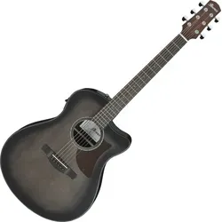 Ibanez AAM70CE-TBN Transparent Charcoal Burst - Advanced Acoustic-Gitarre mit massiver Sitka-Fichtendecke und Macassar-Ebenholz für herausragenden Klang und Eleganz. Ideal für anspruchsvolle Musiker.