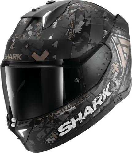 Shark Skwal i3 Hellcat Integralhelm - Matt Schwarz/Silber/Dunkelgrau - XS - Motorradhelm mit integrierten Bremslichtern, bietet optimale Sicherheit und Komfort dank innovativer Technologie und ergonomischer Passform.