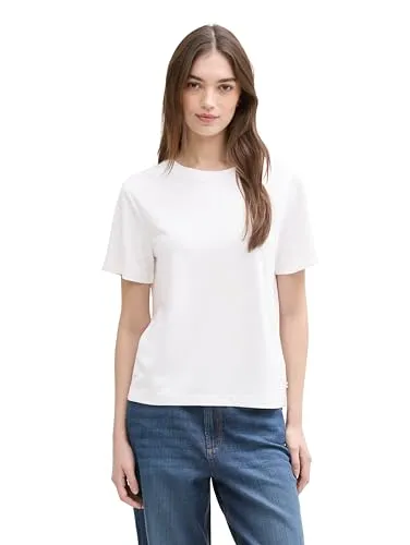 TOM TAILOR Denim Damen T-Shirt 1041160 in 20000-White, L von Tom Tailor