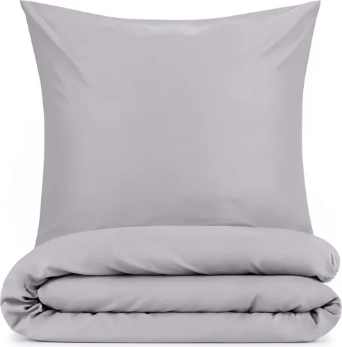 Blumtal Bettwäsche 135x200cm + Kissenbezug 40x80cm - Mikrofaser Bed Sheets 135x200cm - 2-er Set Bettwäsche Grau
