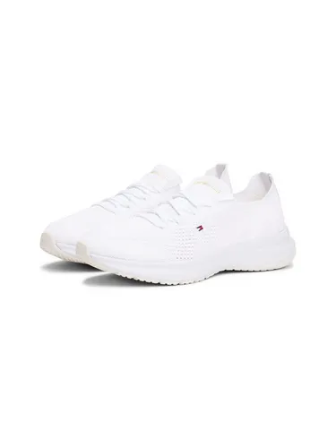 Tommy Hilfiger Damen Th Knit Runner Niedrig, White - 40 EU - Damen-Sneaker mit stilvollem Design und optimaler Passform, ideal für jeden Anlass und aus hochwertigem, recyceltem Material für ein angenehmes Tragegefühl.