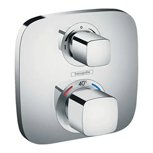 hansgrohe Ecostat E Brausethermostat 15708000 - Unterputz, für 2 Verbraucher, chrom mit Sicherheitssperre bei 40°C und hoher Durchflussmenge